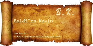 Balázs Kevin névjegykártya