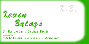 kevin balazs business card