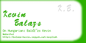 kevin balazs business card